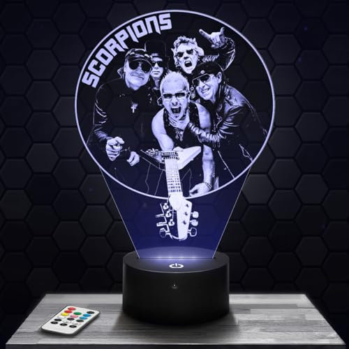 Nachttischlampe S.deko Rock n Roll. Geschenkidee Mann Frau objekt Scorpions Nachtlicht Erwachsene deko Zimmer. Weihnachten TOP
