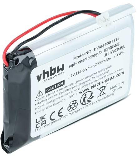 vhbw Akku kompatibel mit Stabo freecomm 850 Funkgerät | Walkie Talkie (2000 mAh, 3,7 V, Li-Polymer)