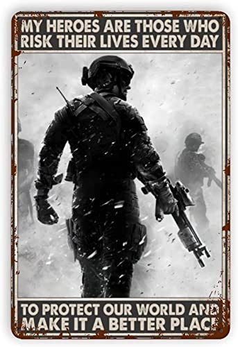 Blechschild „Swat Heroes, Vintage-Retro-Sammel-Blechschild, WandDekoration, Poster, Zuhause, Bar, Restaurant, Garage, Café, Kunst, Metallschild, Geschenk, 30,5 x 40,6 cm