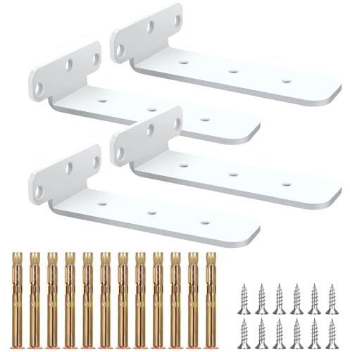 4 Pack Floating Shelf Brackets Heavy Duty,Scaffold Board Shelf Brackets,Cat Ear Style Brackets for Shelves (6 Inches)