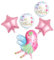 Fee Folienballon,5 Stück Happy Birthday Ballon Zauber Fee Themenballon Party-Deko Dekoration Geburtstagsdeko Kinder Happy Birthday Fee Ballon Jubiläum Motto Party Dekoration