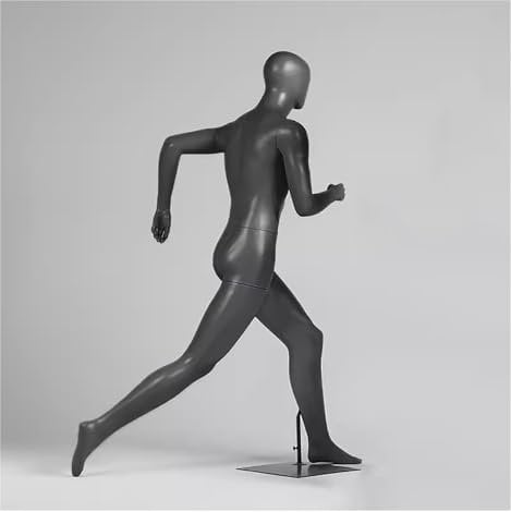 männlich Schneiderpuppe Kleiderpuppe Running Posture Männliche Schaufensterpuppe Ganzkörper, Sport Kleid Form Schaufensterpuppe Torso Für Erwachsene Männer, Schwarz Grau Schaufensterpuppe Torso Modell