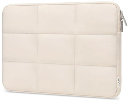 MOSISO Housse Bouffi Ordinateur Portable 15-16 Pouces Compatible avec MacBook Pro 16 Pouces, HP, Dell, Lenovo, ASUS Notebook, PC Sac de Transport Femme Rectangle Matelassé Sacoche,Sable