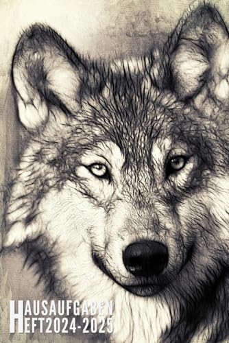 Hausaufgabenheft 2024/2025: Wolf - Schulplaner Für Grundschule, Mädchen, Jungen, Teenager | Raum Für Fach, Aufgaben, Notizen