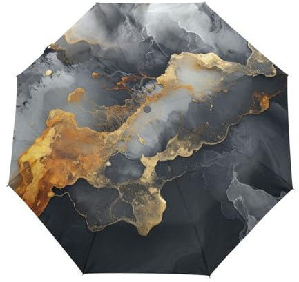 Marbre Granit Cuivre Métallisé Parapluie Pliant Enfant Garçons Filles Automatique Protection UV Parapluies Coupe-Vent pour Voyager