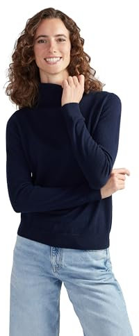 Style & Republic Damen Rollkragenpullover aus 100% Kaschmir, Slim-Fit-Passform, stilvoller Premium-Cashmere-Strickpullover für Herbst und Winter, blau S