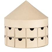 Décopatch HD088C - Adventskalender, Karusselform, 24 herausnehmbare Fächer, zum Dekorieren, für Weihnachten, 25x25x25 cm, Kartonbraun, 1 Stück