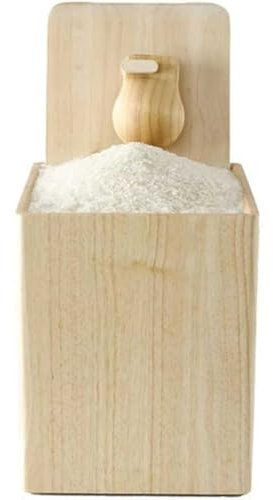 ZJFJMBD Distributeur de Riz avec récipient à Grains en Bois avec Tasse à mesurer, Boîte de récipient de Riz de céréales de Stockage de Nourriture sèche, Seau scellé de récipient de Stockage de Riz