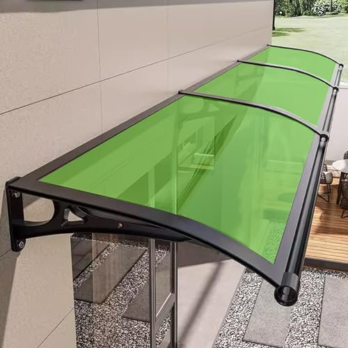 Auvent de porte extérieur en polycarbonate pour portes d'entrée, volet solaire avec support en aluminium, protection contre les UV, la pluie et la neige D, 100 x 260 cm