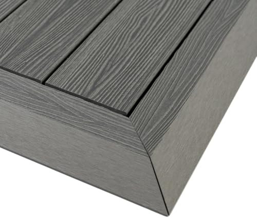 HORI WPC Klickfliesen Randabschluss Links/Rechts | Terrassenfliesen | Klicksystem | Platten | Terrassendiele | Boden | Dielen | BPC Fliesen | Terrasse Garten | Grau