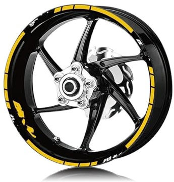 Motorrad-Rad Motorrad Vorne Hinten Felge Rad Reflektierende Aufkleber Aufkleber Reifen Dekorative Aufkleber Kit Set Für ER-6F Für Er6f Für Er 6f Aufkleber Abziehbild(XT-LQ-ER-6F-YLW)