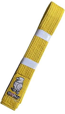 OSS Combat Sports BJJ Children Belt – IBJJF Approved, 100% Cotton, Lightweight, Durable Design, Competition-Ready, Perfect for Young Brazilian Jiu-Jitsu Practitioners. (Yellow, 250 cm)