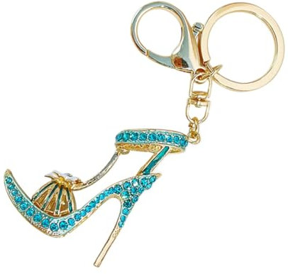 WRITWAA Schlüsselanhänger Reize Ring Kette Mini-Karabiner Schuhe hochzeitsideen hochzeitsparty rucksacknike high heel boots Taschenanhänger Schlüsselverzierung mit hohem Absatz Metall Blue