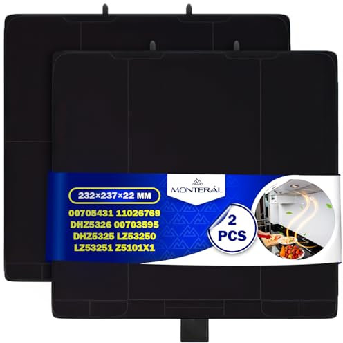 2 Pieces Charcoal Filters for Cooker Hood 232x237x22 mm with Original Code 00705431 11026769 00703595 for Bosch for Constructa for Siemens - Warranty 10 Years – MONTERAL