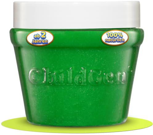 ChildGen Knete Play Dough, ungiftig, 100% natürliche Inhaltsstoffe, Knete, Kinderknete, Knete ab 2 Jahre, Knetezubehör, Knetset, Knete -Set, Spielknete Grün -125g