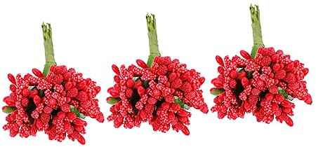 NAMOARLY 144stücke Kunstblumen Mini Fake Blumen Für Bastelprojekte Für Geschenkkarten Hochzeitsdekoration Und Kreative Handarbeiten Weihnachtsbeeren