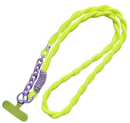 Diyxisk Cuerda para Movil, Trenza Retorcida Correa Movil, Diagonal Cordon Moviles Cuello, Adecuado para Crianza, Vacaciones, Actividades al Aire Libre y Viajes (Verde, Púrpura)