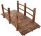 SOARS Pont en Bois avec Balustrade - Pont Jardin en Bois de Sapin Carbonisé- Charge Maximale 100 KG - 150 X 67 X 55 CM - Pont Décoratif Accessible - pour Jardin, Étang, Ruisseau (Marron)