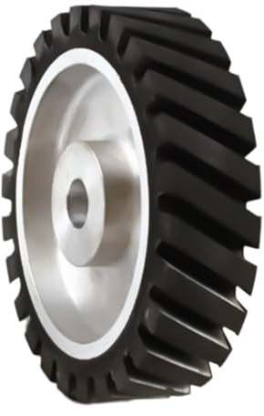 Belt Grinder Kontakt Rad 200mm x 50mm, Aluminium & Gummi Schleifrad für Bandschleifer, Polieren, Entgraten, Anfasen, Schleifscheibe für Metall & Holz