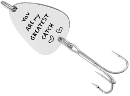 Gravierter Angelhaken aus Edelstahl Silber mit Geschenktext für Angler | Black Engraving, Leichtes Erinnerungsstück, für Strand und Seeangeln, Passende Geschenkidee für Vater und Opa