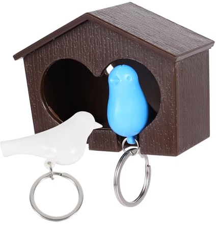 Birdhouse Decor Key Ring Plastic Hanger Mounted Holder Wall Home | Coffee Colour, Wall Mount Option, Dorm and Door Use, Fashion Style Display Color