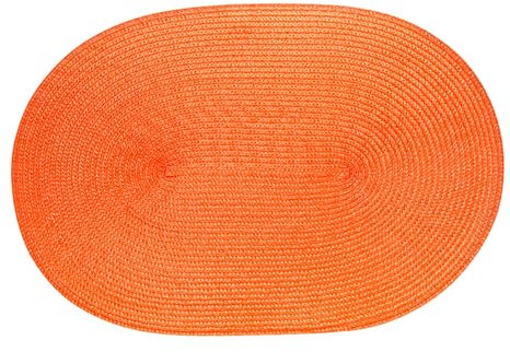 Continenta Tischset geflochten, ovale Form, Platzset, Platzmatte, Tischmatte in Gastro Qualität, 45 x 31 cm, orange