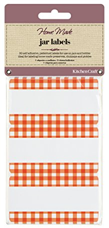 Kitchen Craft Etichette autoadesive per barattoli di marmellata fatta in casa, a quadretti, confezione da 20