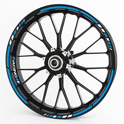 Felgenrandaufkleber RS - Komplettset für 15 16 17 18 19 - Farbe & Design wählbar - Hellblau, Design 3