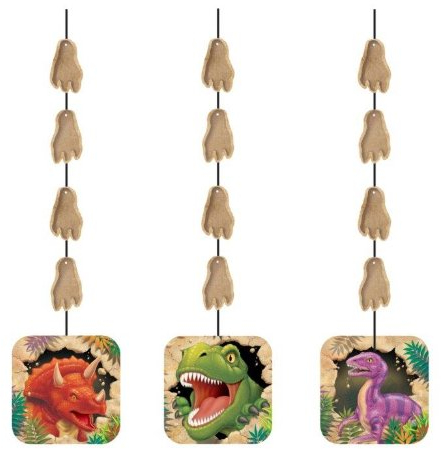 Unbekannt 3X Hängende Decken-Deko * Dinosaurier * für Kindergeburtstag // 99-5012 // Kinder Geburtstag Party Dino T-Rex Dinos Saurier Deko Hanging Cutouts