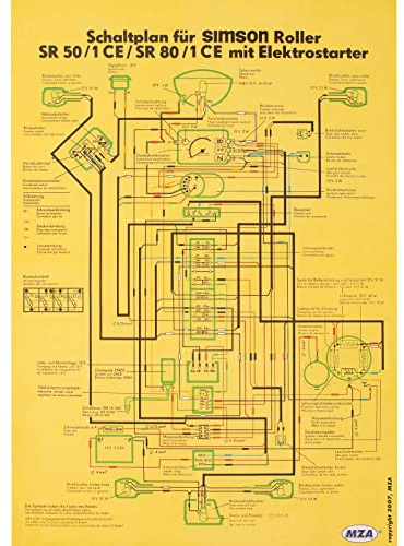 Schaltplan Farbposter (40x57cm) SR50/1 CE, SR80/1 CE mit Elektrostrater (beidseitig Glanzcello, schmutzabweisend)