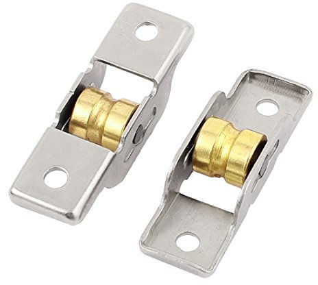 sourcing map 2pcs roulette porte coulissante verre à guillotine simple axe de rouleau fenêtre poulie 3mm largeur de rainure 11mm diamètre
