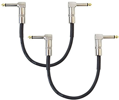 KEEPDRUM GC028 Patch-Kabel 6.3mm Klinke Winkelstecker 60cm 2 Stück