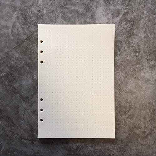 Nachfüllpapier/Lose Blätter für 8,5 Zoll A5 6-Loch-Abdeckung Runder Ringansicht Binder Aktenordner (A5 Paper Refill-Dotted, 1 Package)