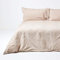 HOMESCAPES Parure de lit en Lin lavé avec Housse de Couette 230x220 cm et 2 taies d'oreiller 50x75 cm, Coloris Beige