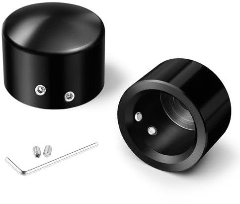 Benlari Cache-écrous d'essieu avant CNC pour Harley, noirs, compatibles avec Harley Davidson Touring Sportster Trike Dyna Softail Street Glide Road King Iron 883 Fat Boy 2002-2023