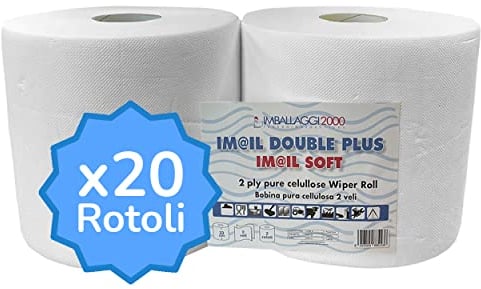 IMBALLAGGI 2000 - Rollos de Papel para Secado Industrial - 800 Tiras - Ideal para Uso alimentario y Compatible con dispensador - x Rollos