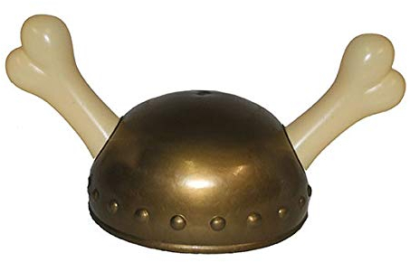 Lot de 6 - Casque de Viking/gaulois avec 2 Cornes os