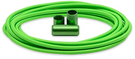 BETTER THREE elastische Schnürsenkel rund mit Aluminium Verschluss Gummi Schnürsenkel ohne Binden! Individuell an den Schuh anpassbar - 100 cm lang 3 mm (Neon Grün)