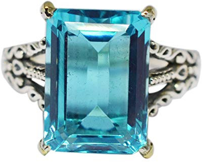 Meadows Crystalcraftindia Ring aus 925er Sterlingsilber, Apatit, Quarz, Größe 6, US-Ring, Sterling Silber Silber Sterlingsilber Silber Stein, Apatit-Quarz