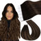 Ugeat Extensions Tape 60 cm Balayage Dunkelbraun Glatt Echthaar Extensions Tape Braun Ombre Haarverlängerung Echthaar 50G für Mädchen 20 Stück #2/6/2