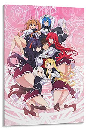 GNKIO High School Dxd Anime Poster Dekorative Malerei Leinwand Wandkunst Wohnzimmer Poster Schlafzimmer Malerei 24x36inch(60x90cm)