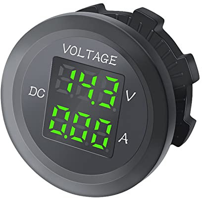 SH-RuiDu Digital Current Voltage Meter, Car LED Panel Current Voltage Tester 3-Digit Amp Voltmeter for 12-24V Vehicles