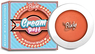 RUDE - Natural Cream Puff Blush | Heller Pfirsichton | Leichte und langanhaltende Textur | Sanfte Anwendung | Ideal für alle Hauttypen, Creamsicle, 1 g (1 Packung)