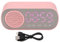 Reloj Despertador Digital, Pequeño Reloj de Escritorio, Bluetooth 5.0, Altavoz, Rosa, Alta Fidelidad, LED, Espejo, Pantalla, Micro USB, Reloj de Carga, Radio, Reloj Inteligente para el Dormitorio, Reg