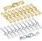 20 Stück Karabinerverschlüsse mit Kordelenden, Schmuckverschlüsse Kettenverschlüsse Verbinder für Halsketten Armband DIY Schmuckherstellung - 10 Stück Silber/10 Stück Gold/32 mm