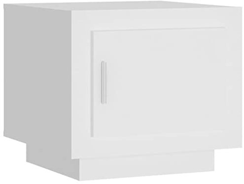 vidaXL Couchtisch Wohnzimmertisch Sofatisch Kaffeetisch Beistelltisch Tisch Wohnzimmer Teetisch mit Stauraum Weiß 51x50x45 cm Holzwerkstoff