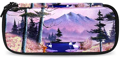 Peaceful Forest Crane Deer and Swans Pencil Case Big Capacity Pen Marker Holder Pouch Box Organizer Bag Makeup Bag for School Office Adult Girl Boy