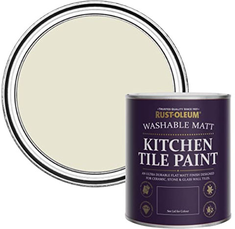 Rust-Oleum Grey water resistant Kitchen Tile Paint in Matt Finish - Oyster 750ml, SHDRCT1498, 0.75 Liters