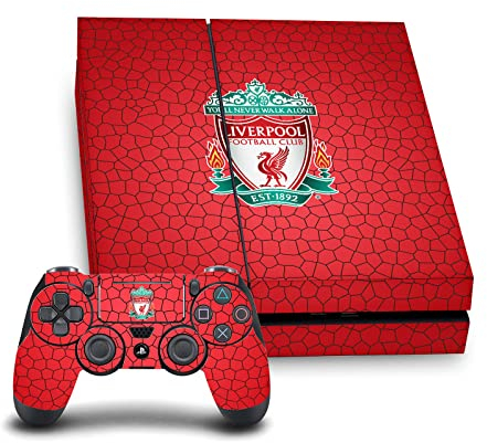 Head Case Designs Offizielle Liverpool Football Club Rotes Wappen Mosaik Kunst Vinyl Haut Gaming Aufkleber Abziehbild kompatibel mit Sony Playstation 4 PS4 Console and DualShock 4 Controller Bundle