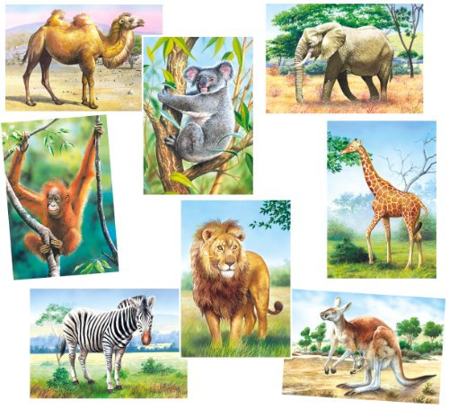 alles-meine.de GmbH 1 Stück: Mini Puzzle/Minipuzzle 24 Teile - Tiere/Zootiere - für Kinder Kinderpuzzle Minipuzzles Giraffe Löwe AFFE Zebra Zoo Tier Afrika